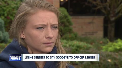 Lining the streets to say goodbye to Officer Lehner