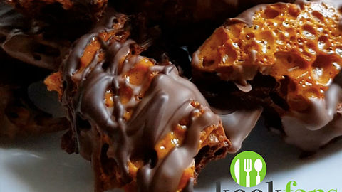 Honeycomb met chocolade - Honeycomb with chocolate