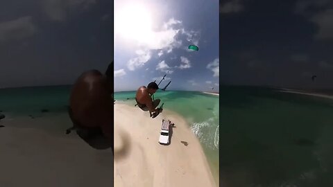WindSurfer jumps over the Caravan truck #shorts