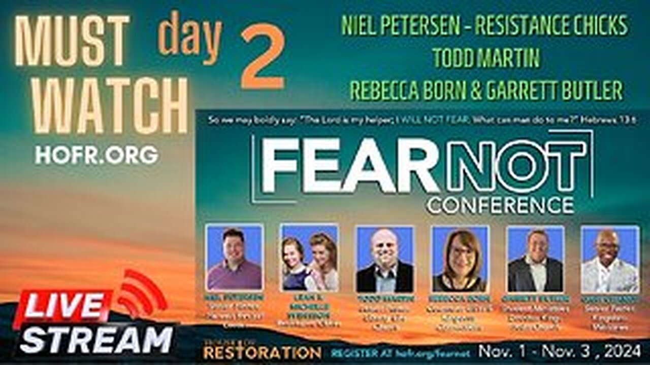 Fear Not Niel Petersen Resistance Chicks Pastor Gary Chance Todd Martin Rebecca Born Garrett Butler