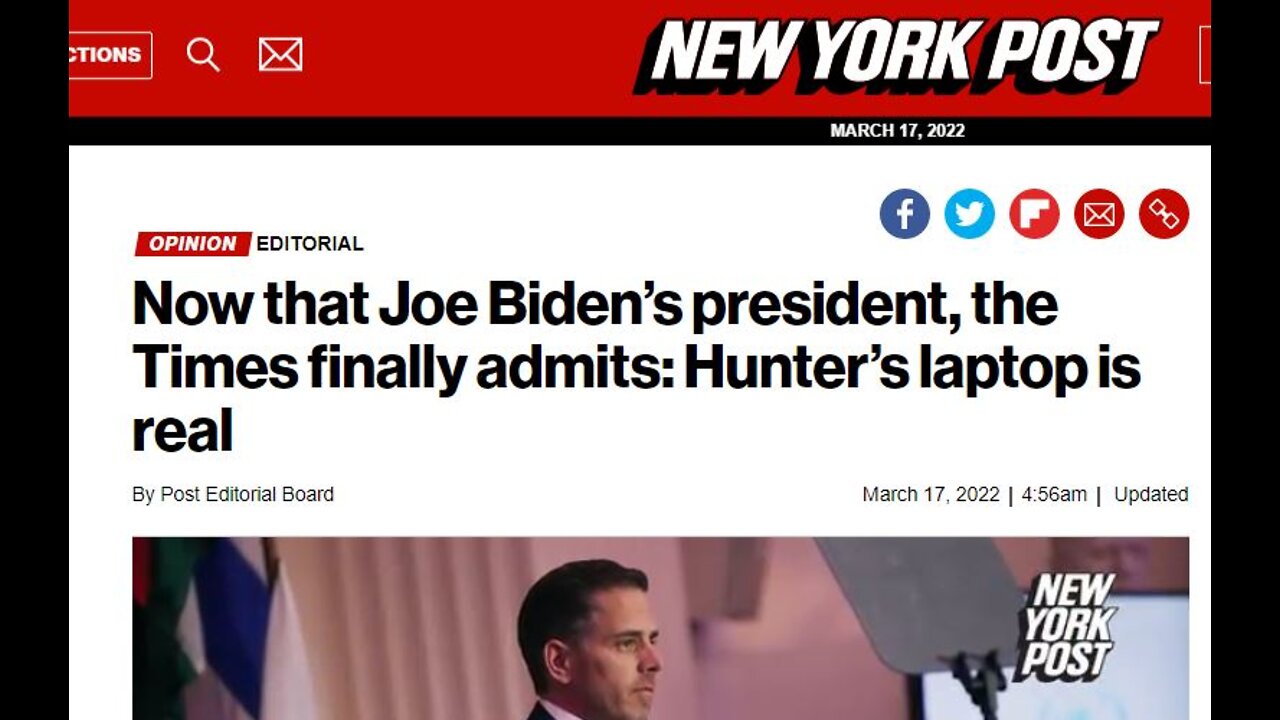 New York Times Confirms Hunter Biden Laptop is Real. Legacy Media Lies Again.