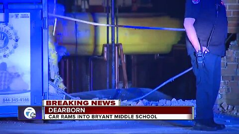 Car rams into Bryant Middle School in Dearborn