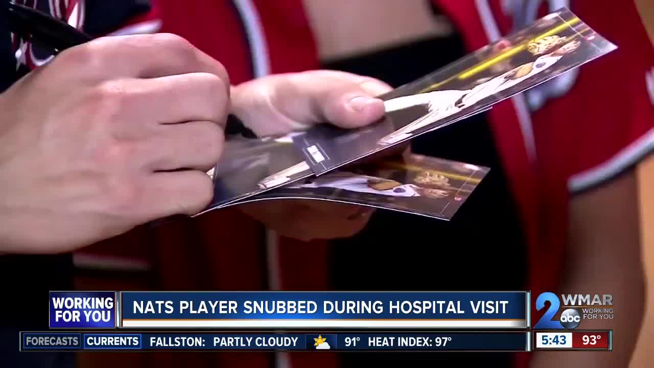 Nats player snubbed during hospital visit