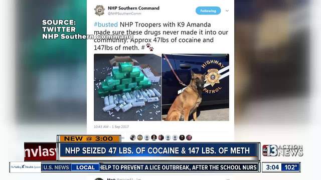 Nevada Highway Patrol tweets about drug bust