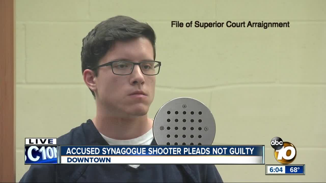 Synagogue shooting suspect pleads not guilty