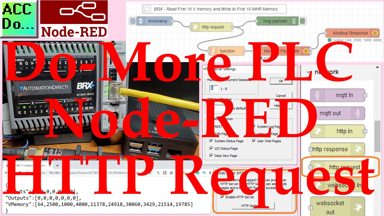 Do-More PLC Node-RED HTTP Request