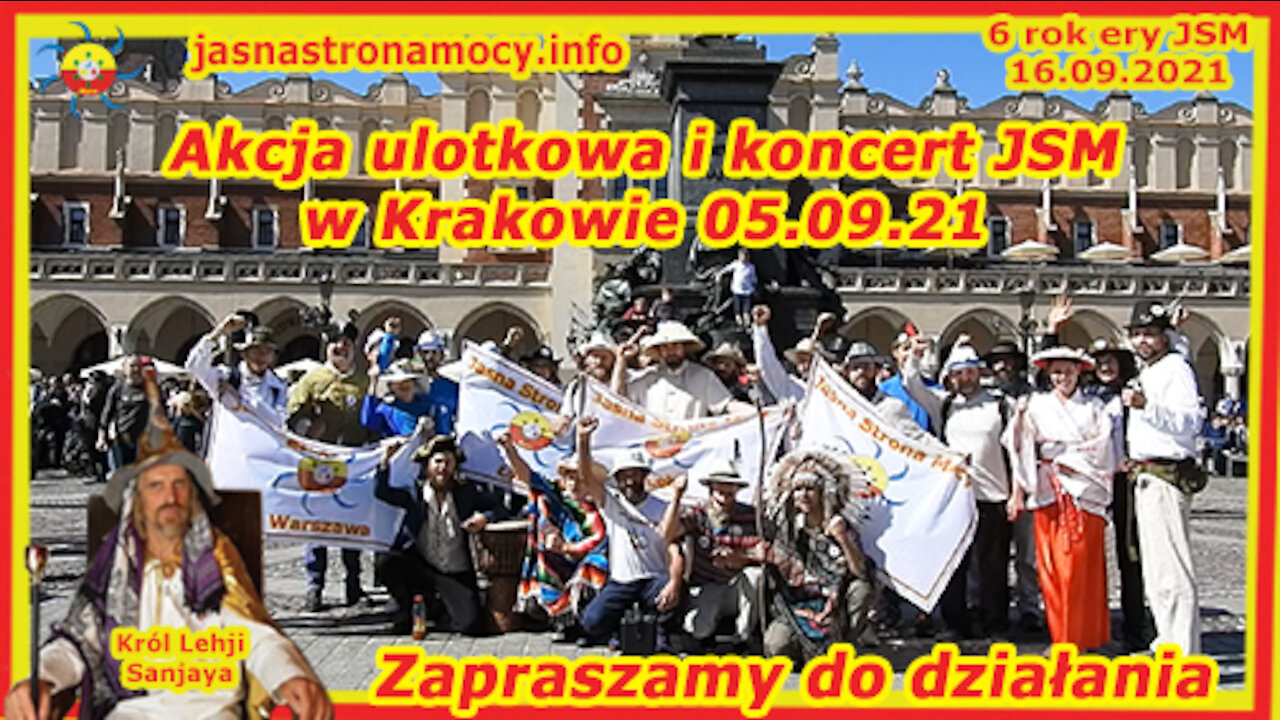 Akcja ulotkowa i koncert JSM w Krakowie 05.09.21 Zapraszamy do wspólnego działania