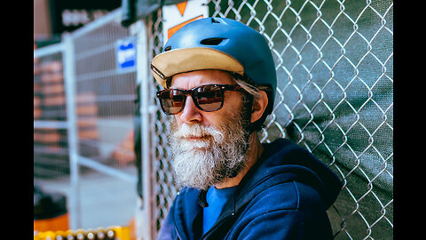 Cool bearded biker