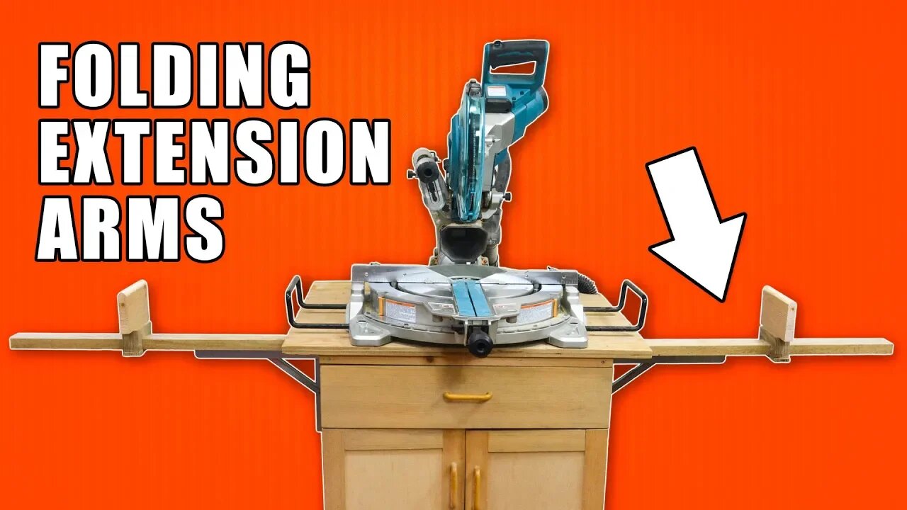 Folding Extension Arms of a Sliding Miter Saw Station