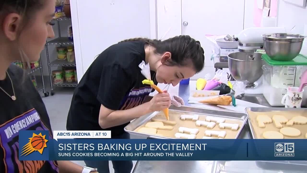 Valley sisters baking up hundreds of Suns cookies for fans