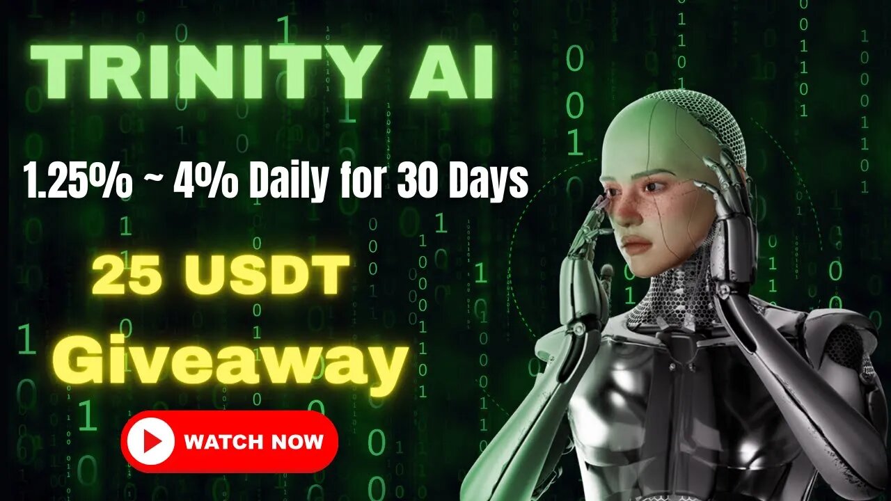 Trinity Ai Review | Earn 1.25% - 4% Daily For 30 Days | 25 USDT GIVEAWAY 🎁