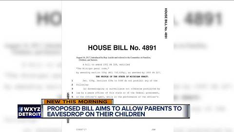 New bill would allow parents to eavesdrop on children