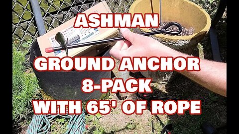 Ashman Ground Anchor 8 Pack with 65 Feet of Rope - Heavy Duty