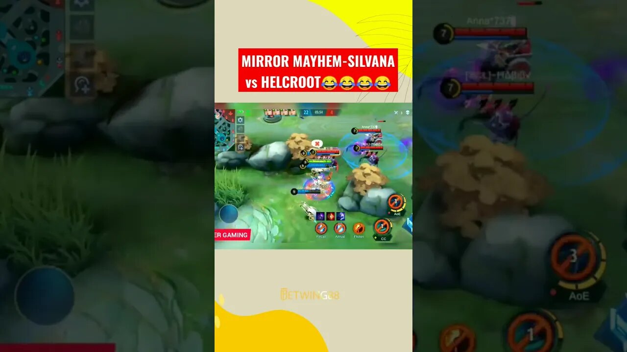 MIRROR MAYHEM-SILVANA vs HELCROOT😂😂 #betwing88 #mobilelegend #mlbb #ml #shorts #shortsvideo