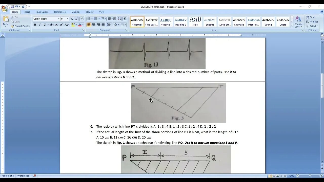 QUESTIONS ON LINES AND LINES WORK