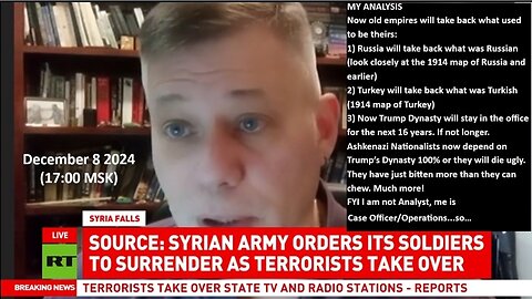 Cpt S Krapivnik US Army Intel: Most Recent Events in Syria. 'The worst is yet to come in Syria... we saw this in Libya, in Iraq,'