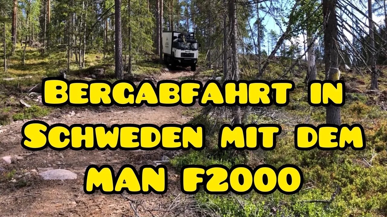 Bergabfahrt in Schweden, Nähe Lima. MAN F2000.