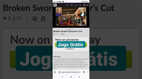 Jogo Grátis: Broken Sword Director's Cut - Até 22/12/2022 - GOG