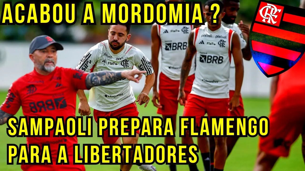 TREINO DO FLAMENGO HOJE! JORGE SAMPAOLI PREPARA JOGADORES PARA A LIBERTADORES FLAMENGO HOJE