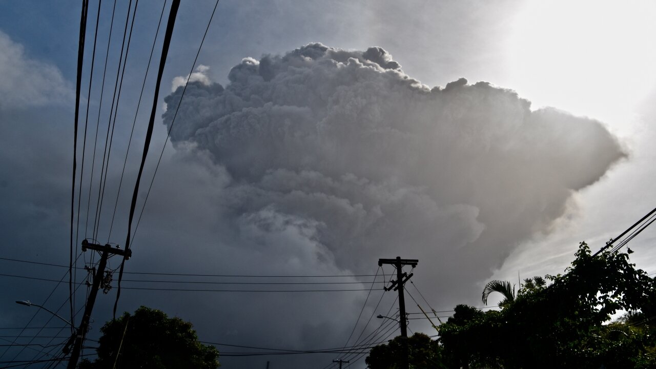 Volcano Erupts On Caribbean Island