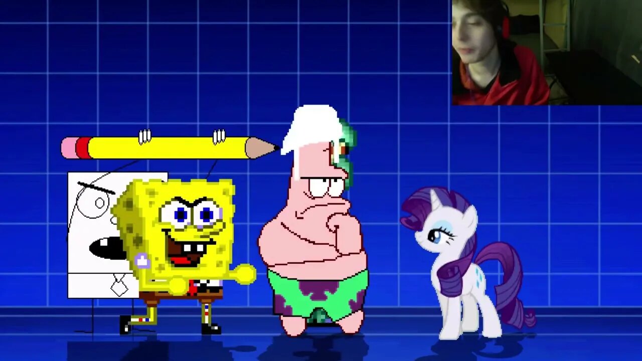 SpongeBob SquarePants Characters (SpongeBob, Squidward, and DoodleBob) VS Rarity In An Epic Battle