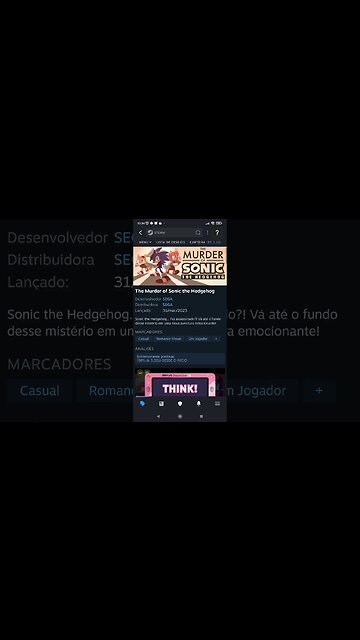 Jogo Grátis: The murder of Sonic The hedgehog - Steam