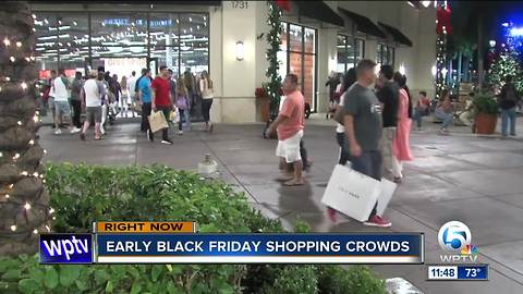 Shoppers hit the stores Thanksgiving night