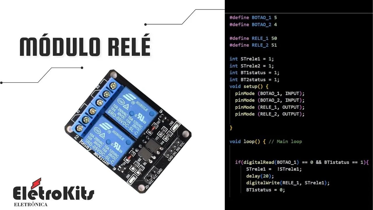 Modulo Rele 2 canais com arduino