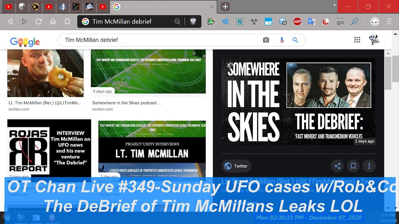 Sunday UFO cases with Robert - Tim McMillan Article etc + Korean War UAPs ] - OT Chan Live#349