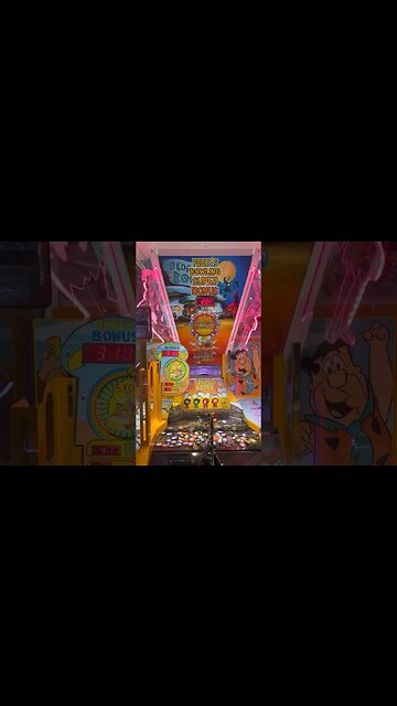 Come to the arcade with us! We had some success on the Flintstones coin pusher!