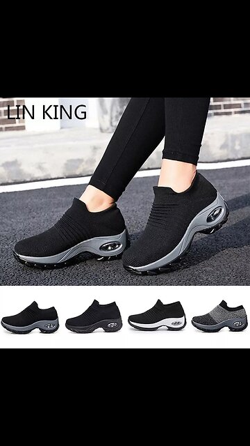 Women Outdoor Casual Sport Shoes Non Slip Sneakers Loafers Comfortable Height Increase Swing Shoes