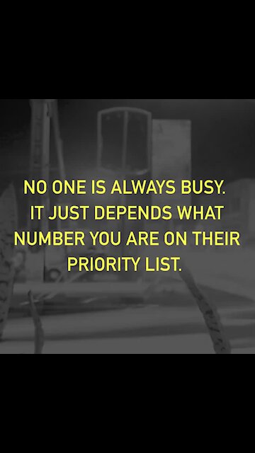 No one is always busy [GMG Originals]