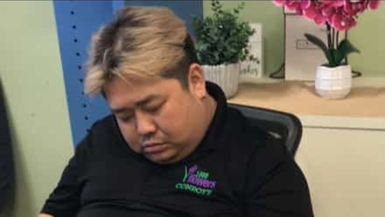 Employee caught sleeping on the job