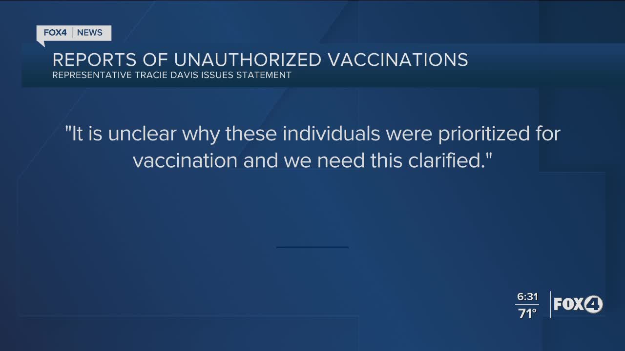 Rep responds to reports of unauthorized vaccinations