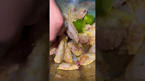 Lime chicken wings mixing ASMR