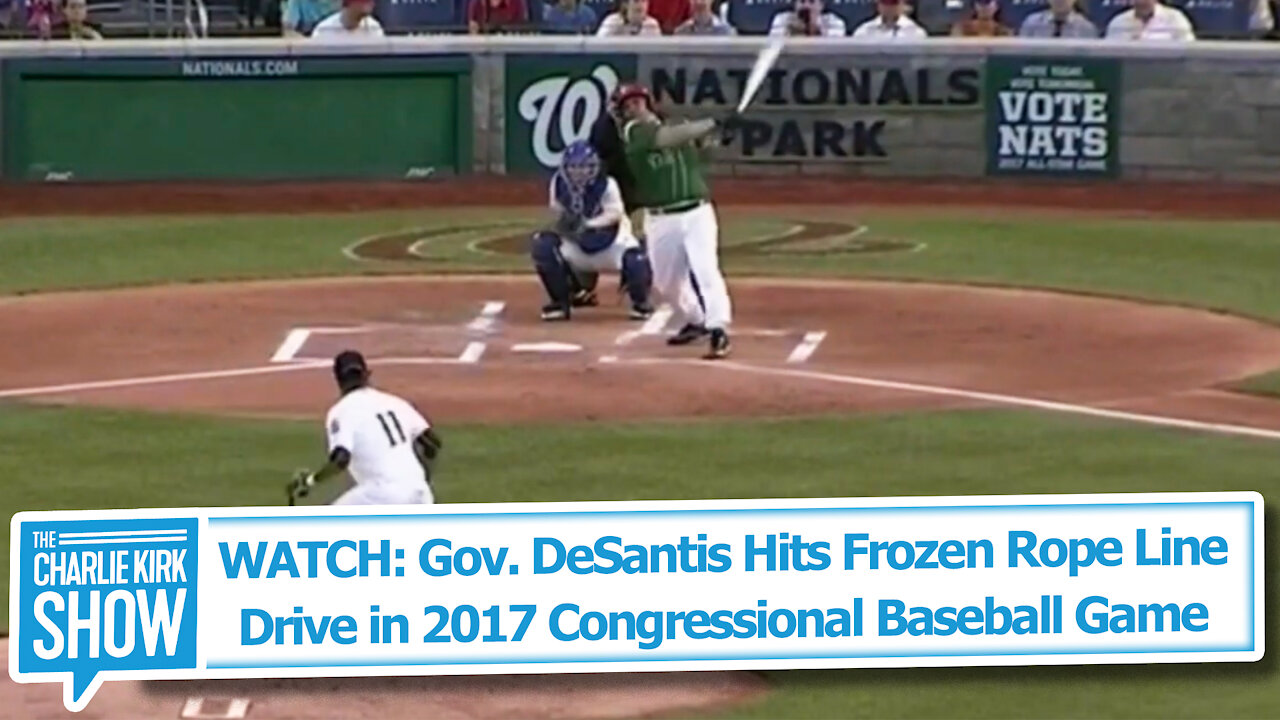 WATCH: Gov. DeSantis Hits Frozen Rope Line Drive in 2017 Congressional Baseball Game