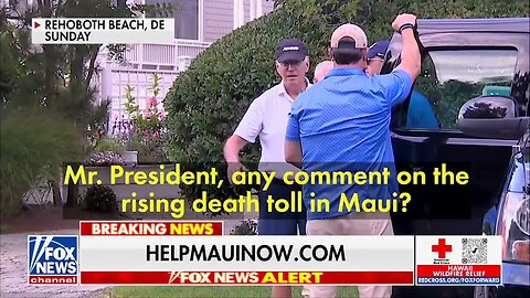 Biden, At The Beach, Says "No Comment" When Asked About "Rising Death Toll In Maui"