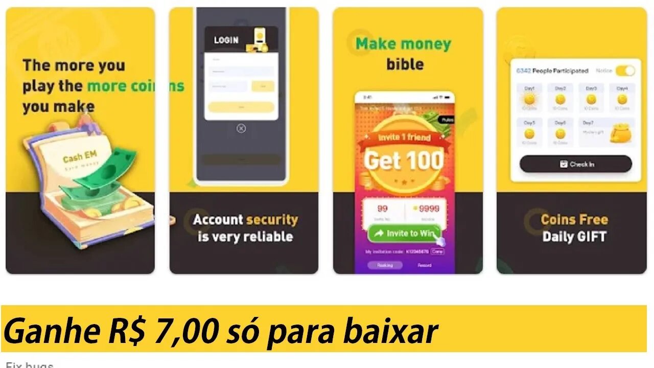 CashEM: Get Rewards Ganhe 7 Reais para instalar aplicativo para Android