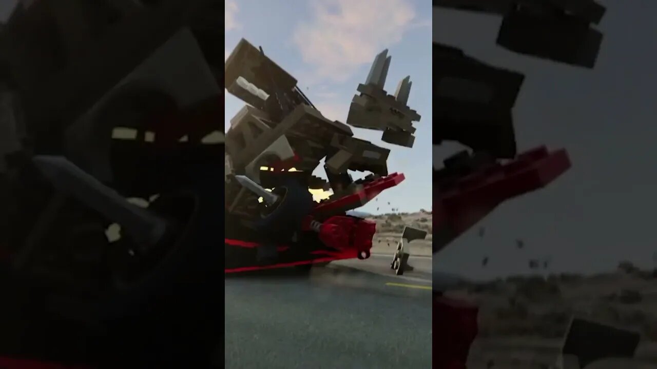 BeamNG | Lego Mad Max vs Ram Bus Extreme Damage #carcrashes #beamng #shorts