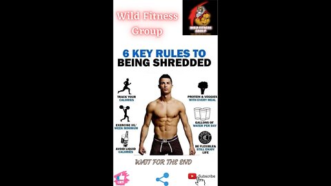 🔥6 key rules to being shredded🔥#shorts🔥#viralshorts🔥#fitnessshorts🔥#wildfitnessgroup🔥