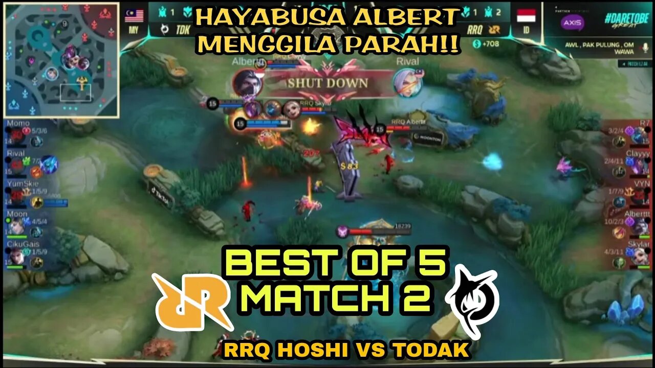 GILA MATCH KE 2 HAYABUSA ALBERT MENGAMUK | RRQ HOSHI VS TODAK M4 - MOBILE LEGENDS BANG-BANG M4