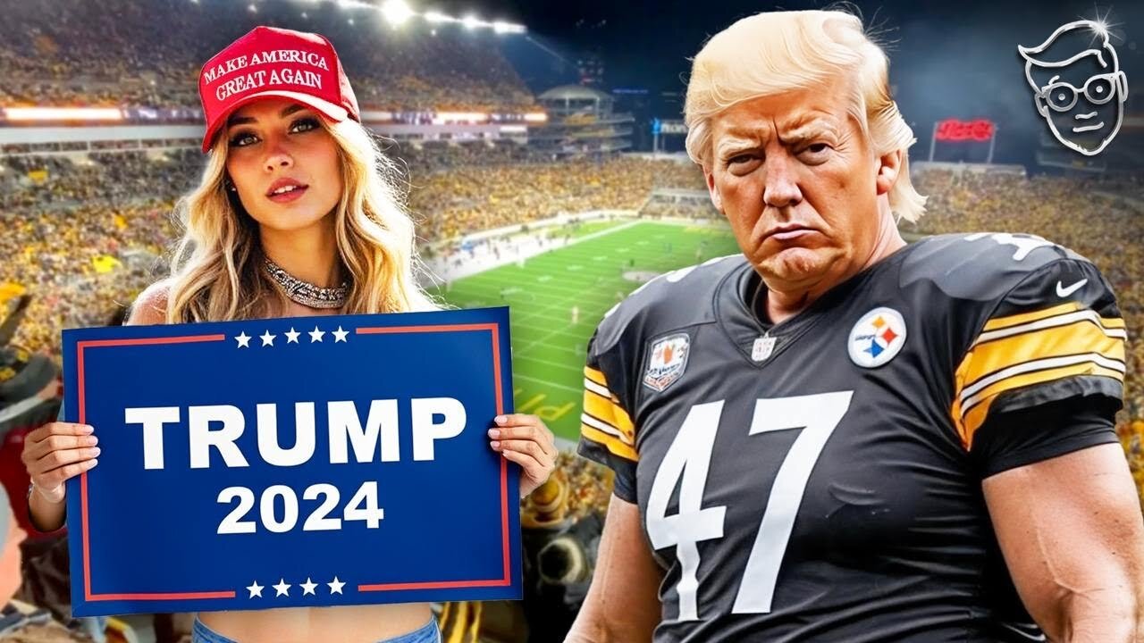 Chick With MAGA Tattoos Streaks at Steelers Game Holding TRUMP Sign On Field as Trump ROARS!!