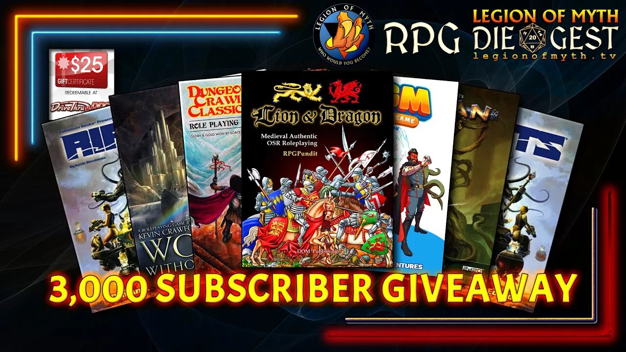 3,000 Subscriber #TTRPG Giveaway Contest