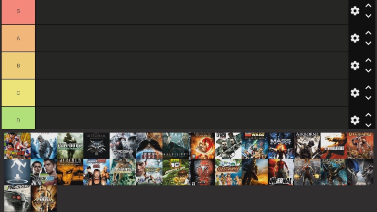 2007 Games Tier List