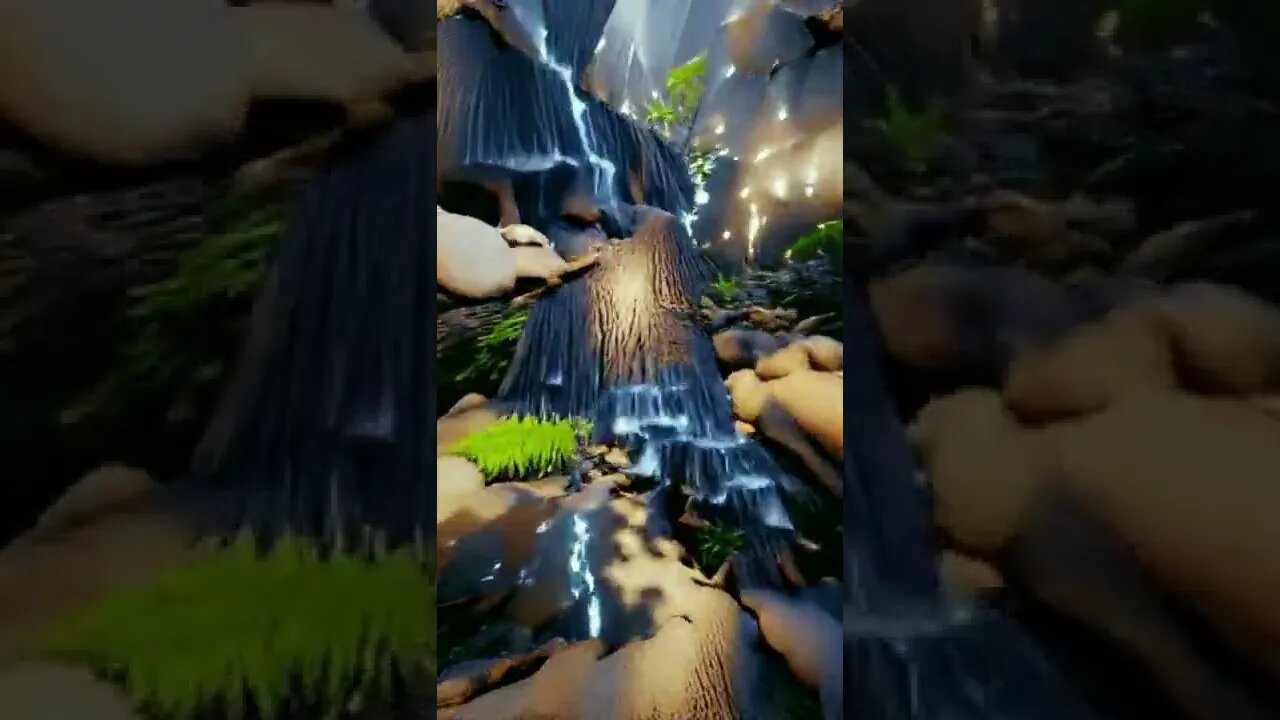 A forest with a waterfall - art - #shorts #animation #art #anime #painting