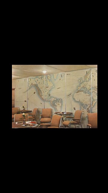 The Enigmatic World Map On The Hindenburg Dining Lounge Wall