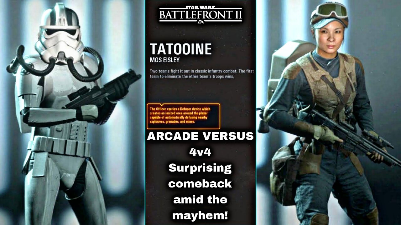 XB1 Star Wars Battlefront 2 G296, 2P local splitscreen Arcade on Mos Eisley, Rocket Trooper!