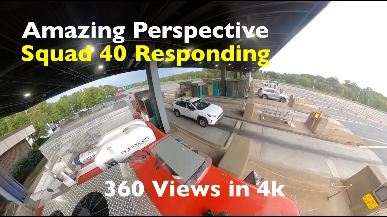 WOW! First Ever 360 Views on Top of a Fire Engine (Squad 40) Ride Along (part 1-manipulated video)