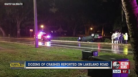 Dozens of accidents reported on Lakeland road