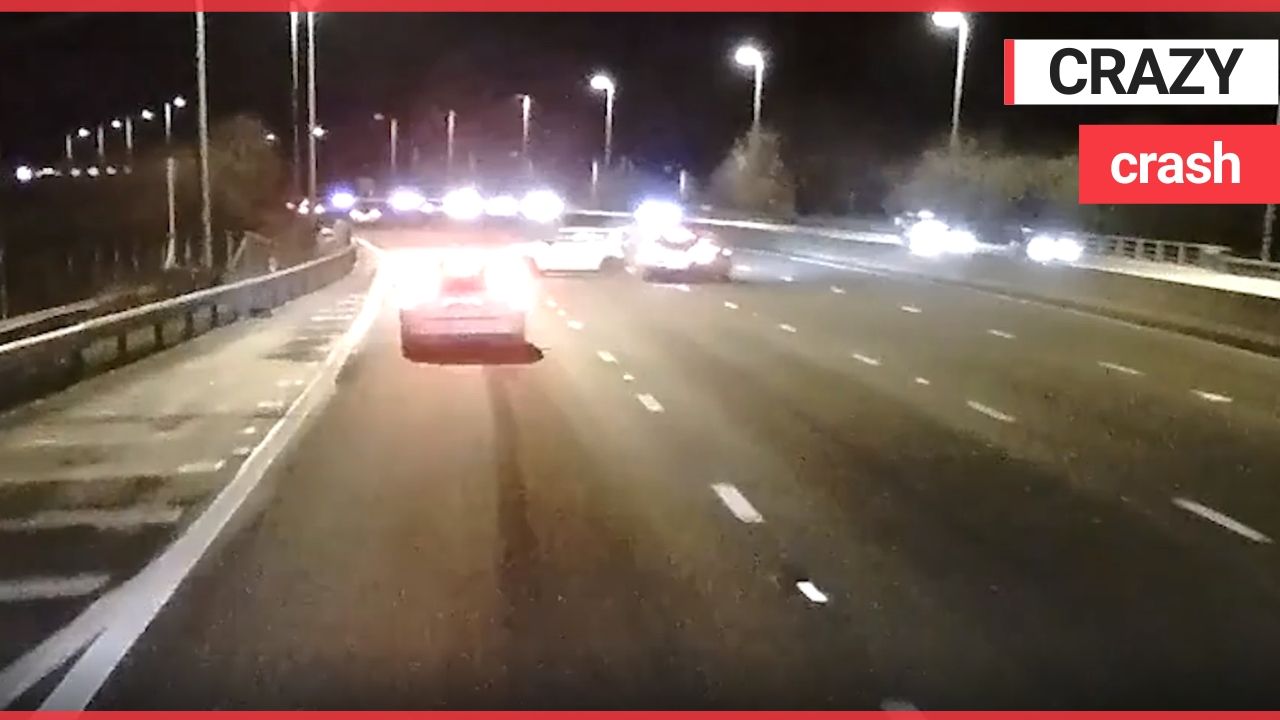 Motorway driver smashes into the back of another car